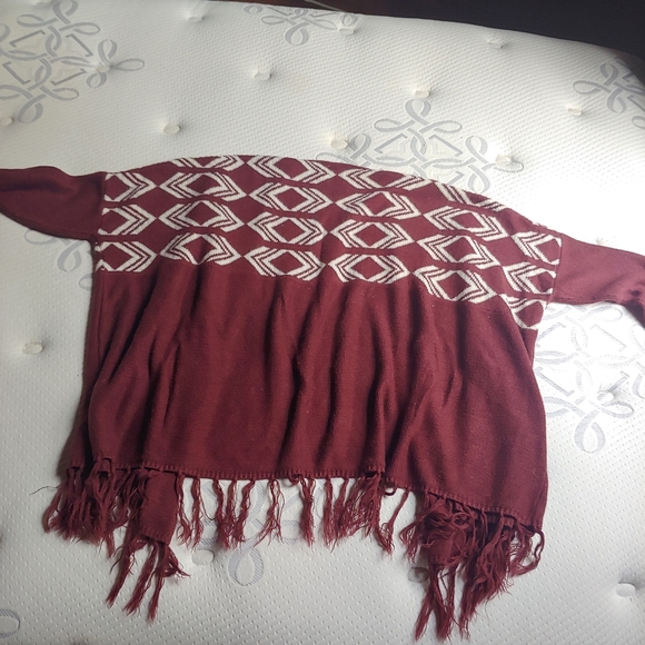 Maroon printed cardigan - Picture 3 of 4